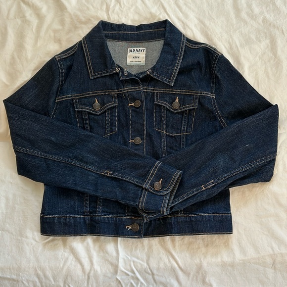 Old Navy Jean Jacket - EUC. Cropped style, very cute dark denim jacket. - Picture 2 of 9